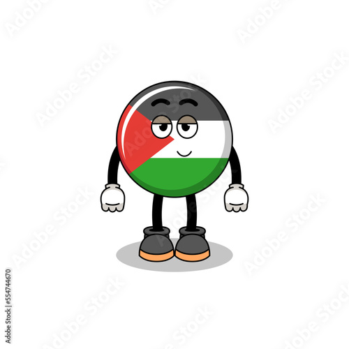 palestine flag cartoon couple with shy pose