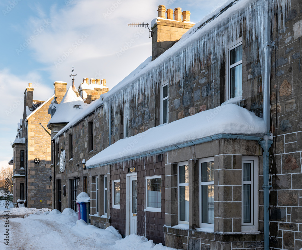 17 December 2022. Tomintoul,Moray,Scotland. This shows the snow and