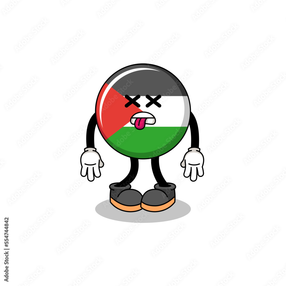 palestine flag mascot illustration is dead