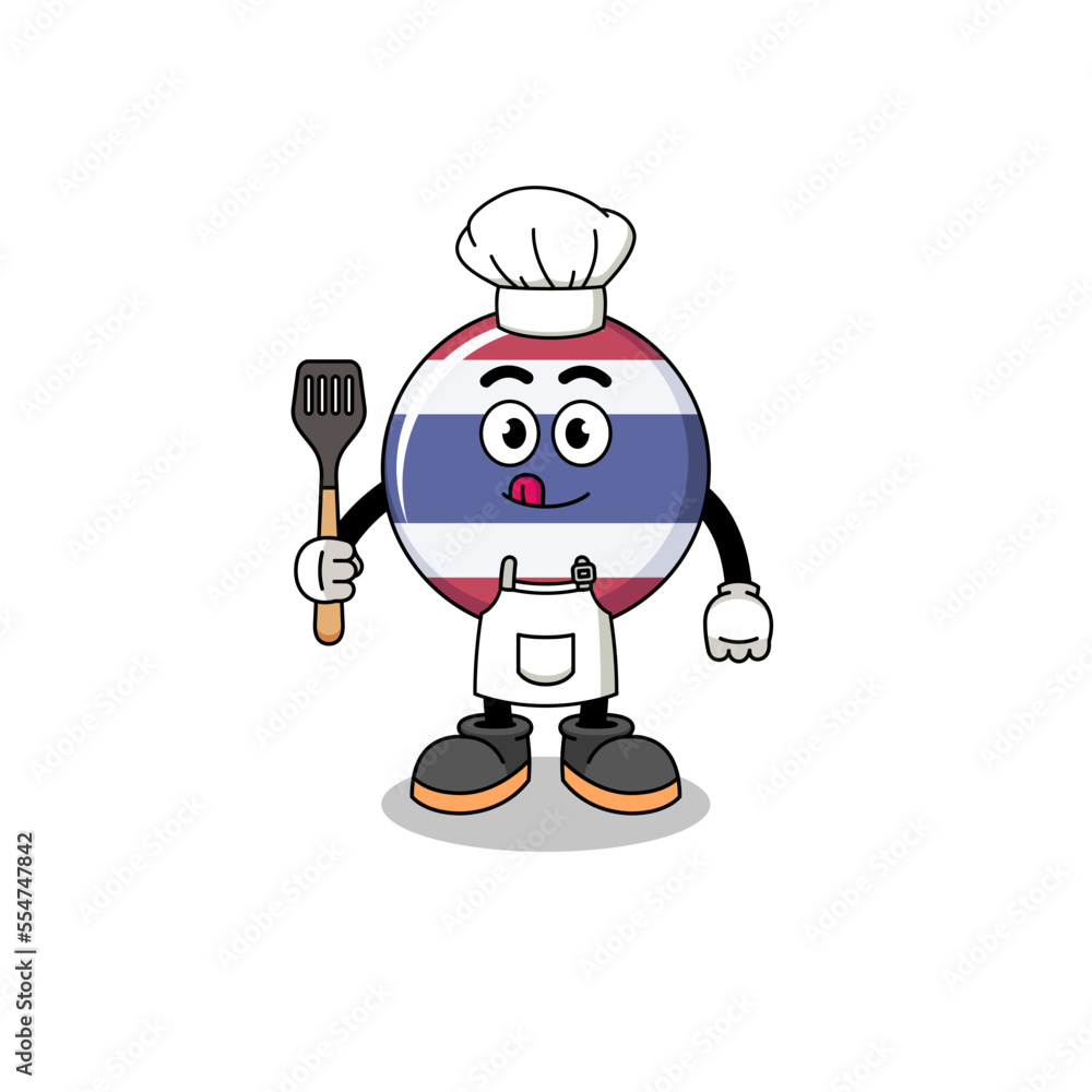 Mascot Illustration of thailand flag chef Mascot Illustration of thailand flag chef