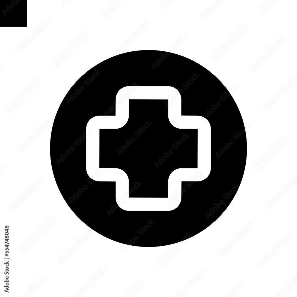 Obraz premium add plus icon solid style vector