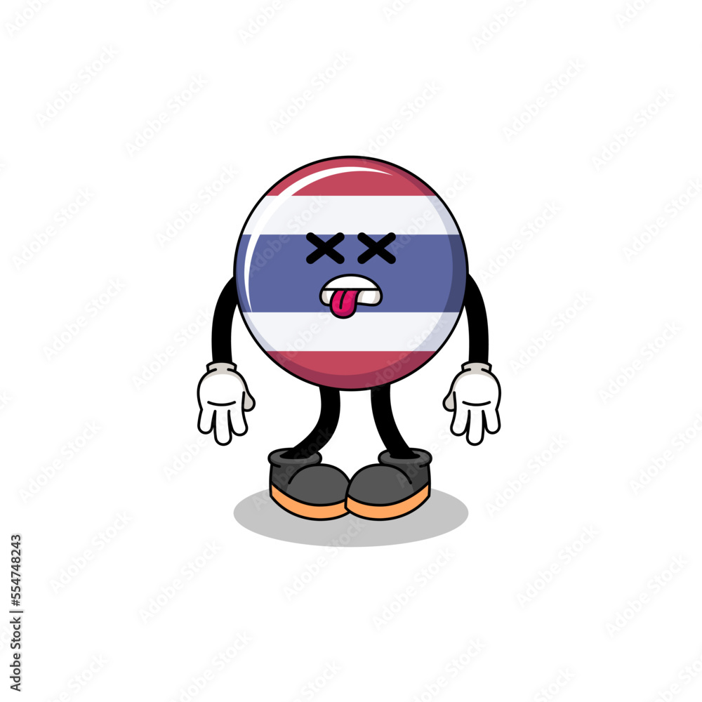 thailand flag mascot illustration is dead thailand flag mascot illustration is dead