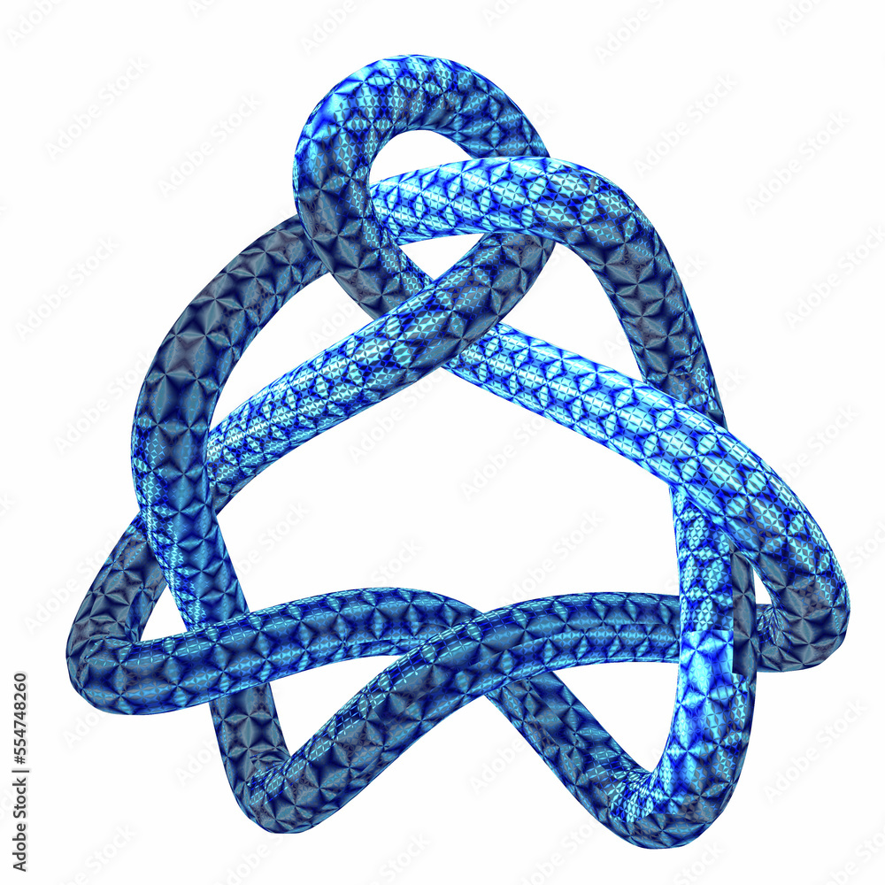 The Blue Knot: A Unique Isolated Object.Rope with knot