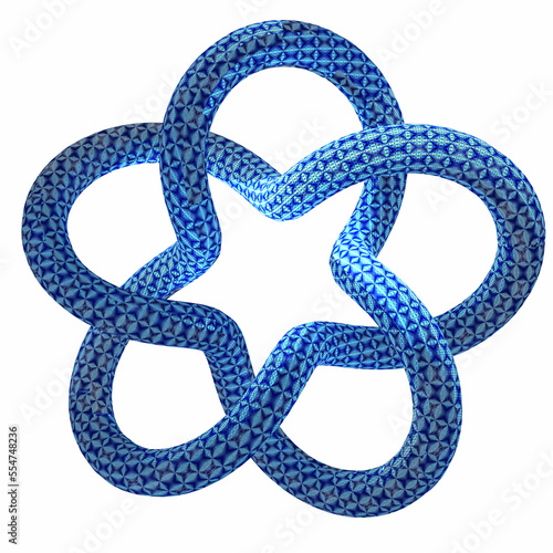 The Isolated Blue Knot: A 3D Symbol of Strength and Beauty photo