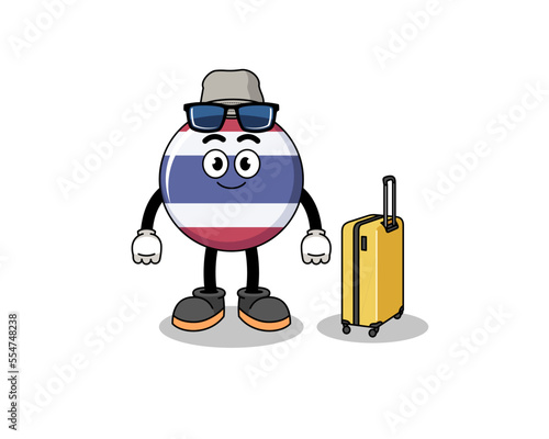 thailand flag mascot doing vacation