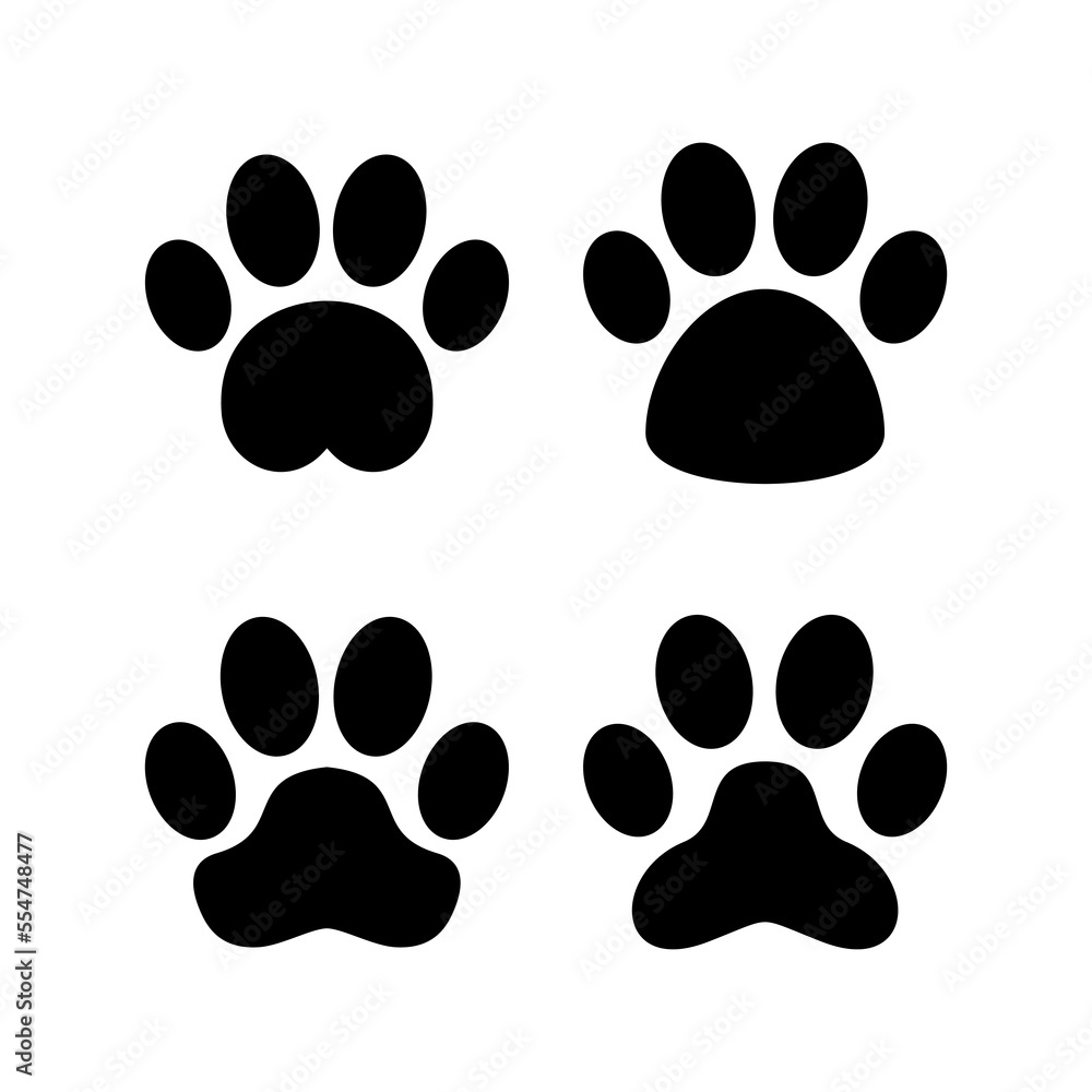 Fototapeta premium Paw icon vector for web and mobile app. paw print sign and symbol. dog or cat paw