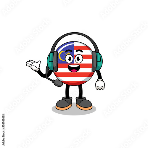 Mascot Illustration of malaysia flag as a customer services © Ummu