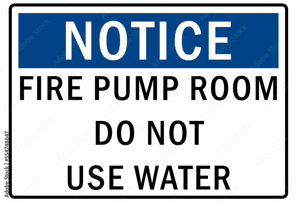 Fototapeta premium Fire hazard, fire extinguisher sign and labels