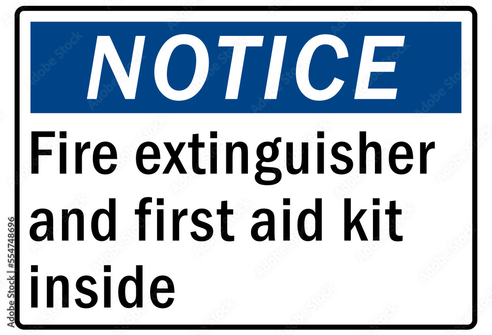 Fire hazard, fire extinguisher sign and label Fire hazard, fire extinguisher sign and label