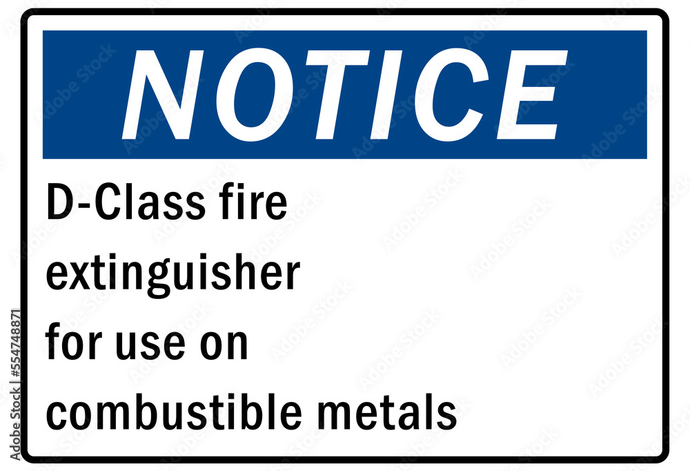 Obraz premium Fire hazard, fire extinguisher sign and label