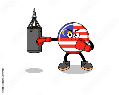 Illustration of malaysia flag boxer
