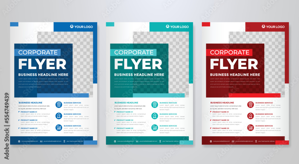 set of business flyer template with minimalist layout and modern style use for promotion kit and product publication