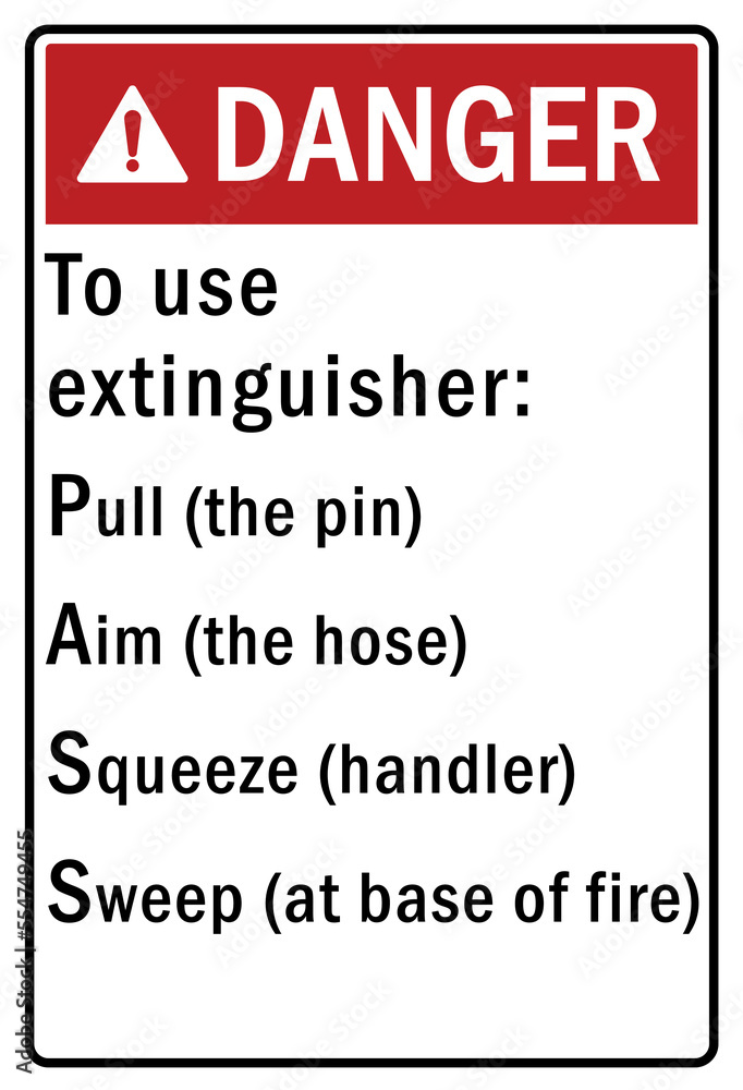 Fire hazard, Fire extinguisher sign and labels Fire hazard, Fire extinguisher sign and labels