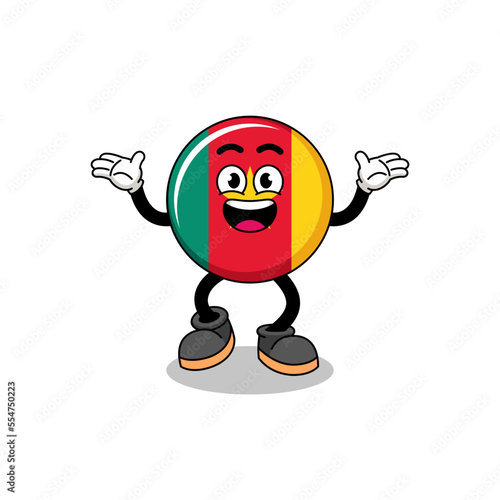 cameroon flag cartoon searching with happy gesture cameroon flag cartoon searching with happy gesture