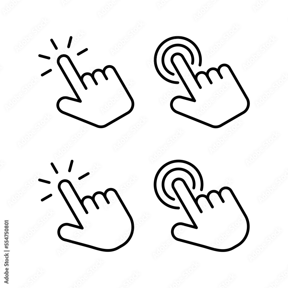 Hand click icon vector for web and mobile app. pointer sign and symbol. hand cursor icon Hand click icon vector for web and mobile app. pointer sign and symbol. hand cursor icon
