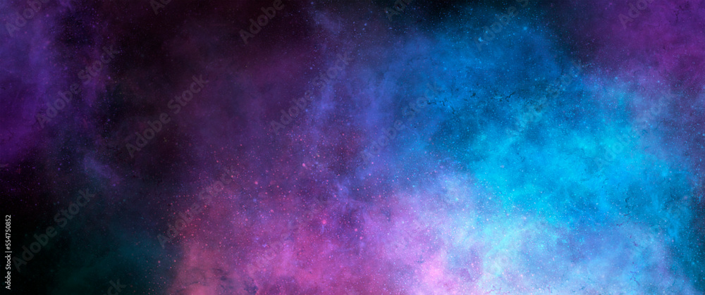 Fondo de estrellas, nebulosa espacio lleno de colores. Galaxias hermosas banners