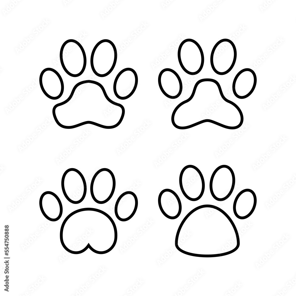 Paw icon vector for web and mobile app. paw print sign and symbol. dog or cat paw Paw icon vector for web and mobile app. paw print sign and symbol. dog or cat paw