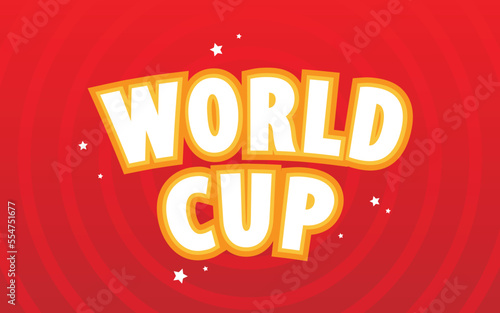 World cup editable text effect with bold font, white and orange colors. Vector illustration