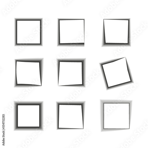 Sticker sheet. Mockup frame design. Vector illustration. Stock image.
