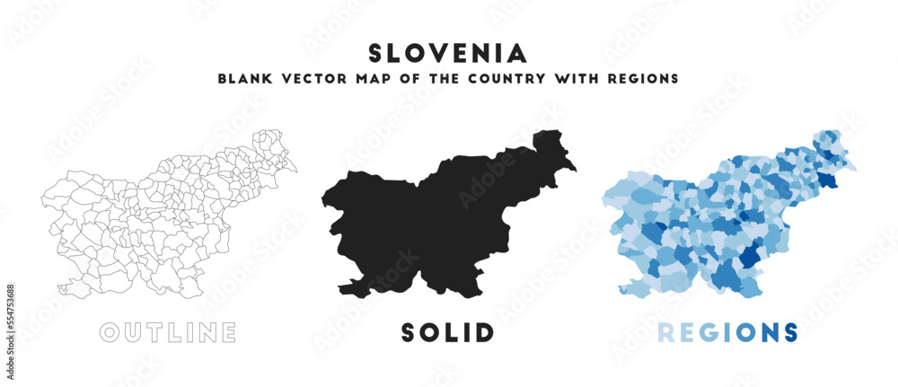 Slovenia map. Borders of Slovenia for your infographic. Vector country shape. Vector illustration.