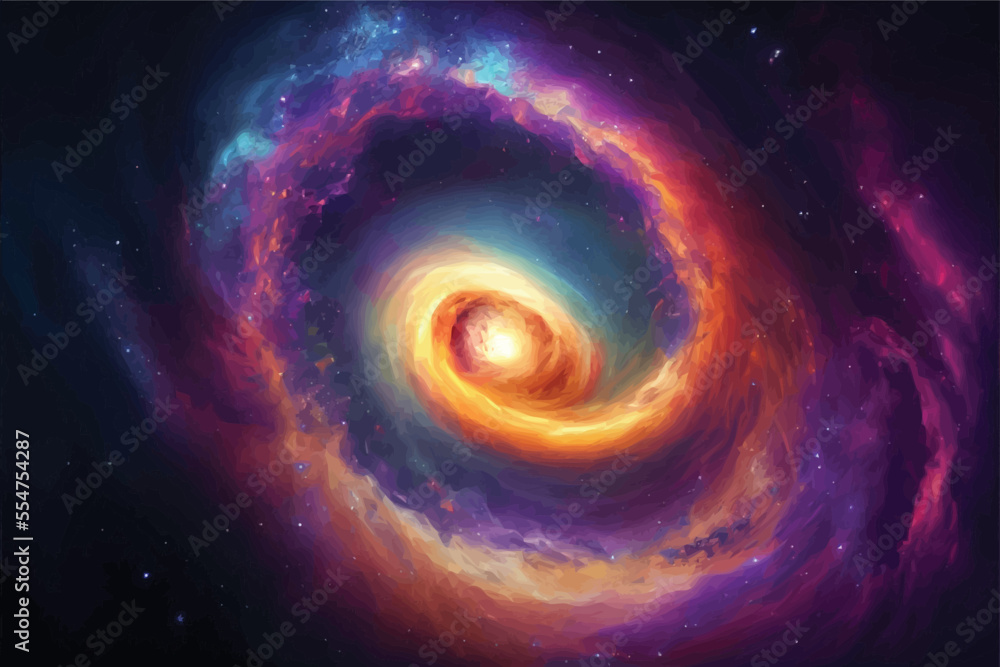 Fototapeta premium Beautiful cosmic Outer Space Spiral background Wallpaper Illustration