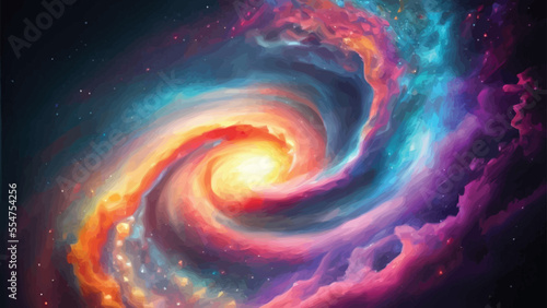 Beautiful cosmic Outer Space Spiral background Wallpaper Illustration © Jeba