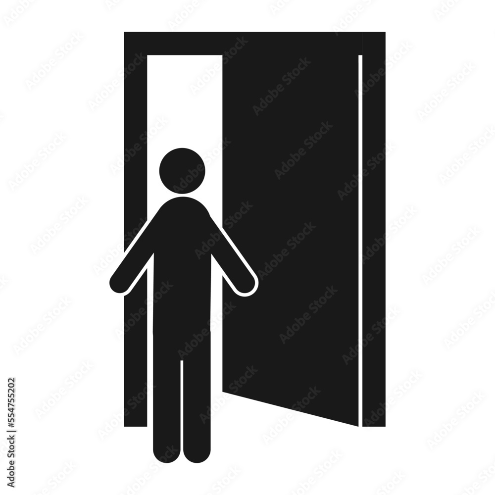 person open door icon vector person open door icon vector