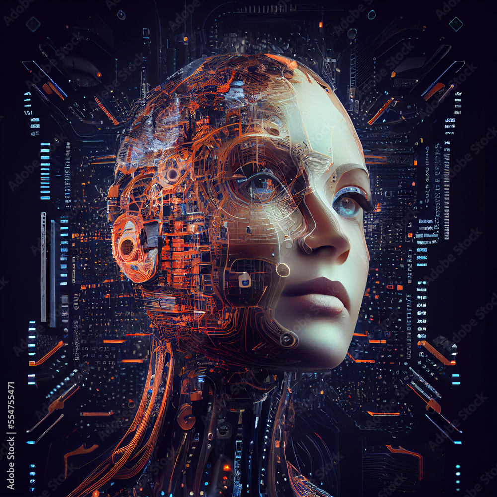 Future of Artificial Intelligence and Humans Stock Illustration Adobe