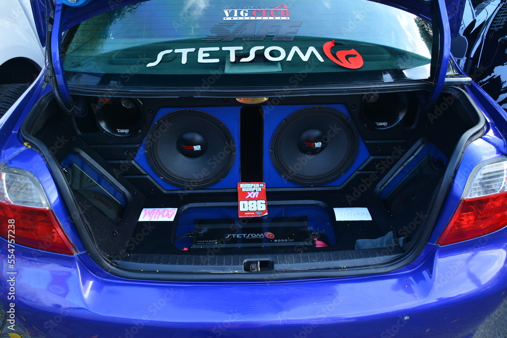 Car speakers at Bumper to Bumper 16 car show in Pasay, Philippines Stock  Photo | Adobe Stock