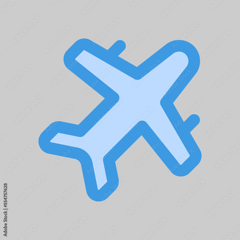 Airplane icon in blue style about travel, use for website mobile app presentation Airplane icon in blue style about travel, use for website mobile app presentation