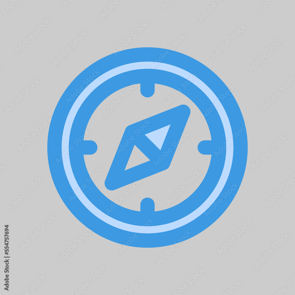 Compass icon in blue style about travel, use for website mobile app presentation Compass icon in blue style about travel, use for website mobile app presentation