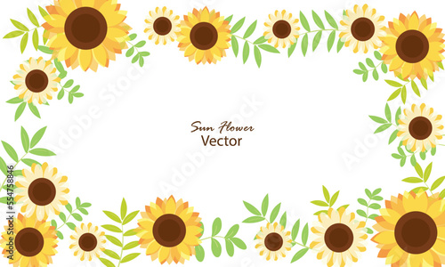 frame with sunflowers