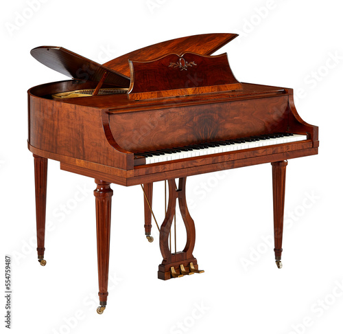 Parlor piano with clipping path.