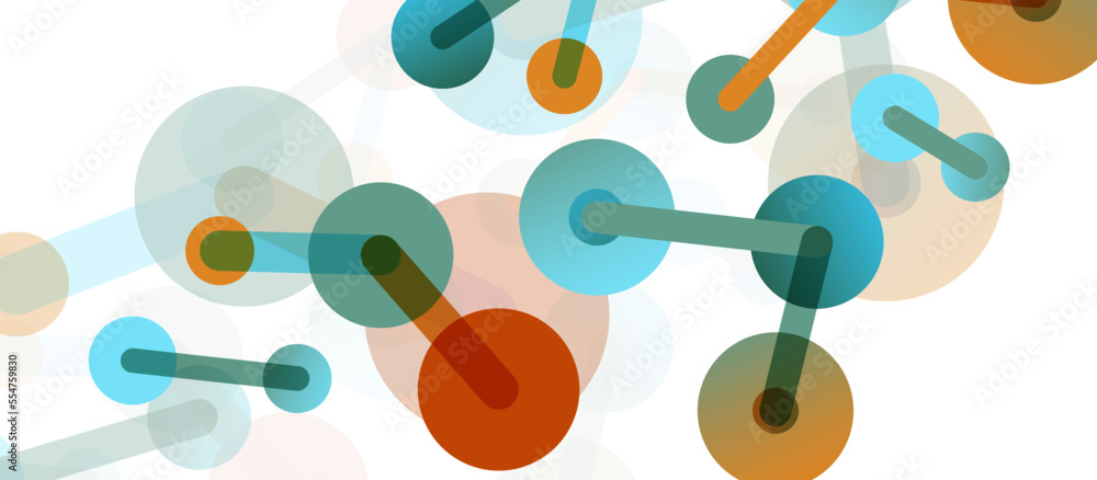 Abstract background. Round dots connected by lines. Trendy techno business template for wallpaper, banner, background or landing Abstract background. Round dots connected by lines. Trendy techno business template for wallpaper, banner, background or landing