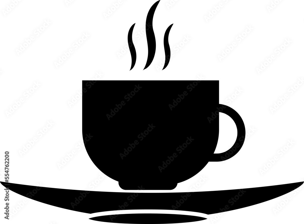 Coffee cup vector icon. Black illustration isolated on white background..eps Coffee cup vector icon. Black illustration isolated on white background..eps