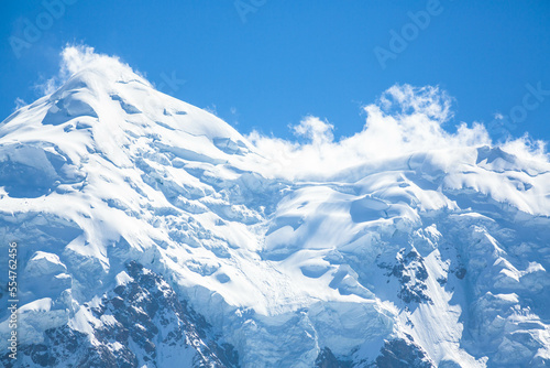 Avalanche in Nanga Parbat is the ninth highest mountain in the world and western anchor of the Himalayas. Located in Pakistan, it is one of the 14 eight-thousanders, with a summit elevation of 8126 m. photo