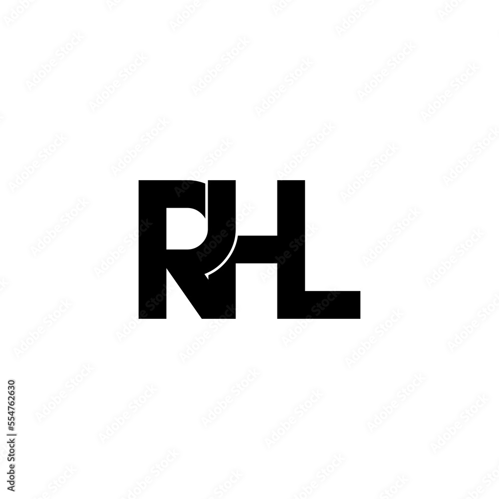 rhl letter initial monogram logo design