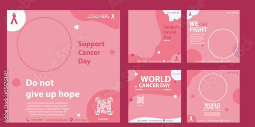 social media post template world cancer day to commemorate world cancer day on february 4th with vector eps 10 format