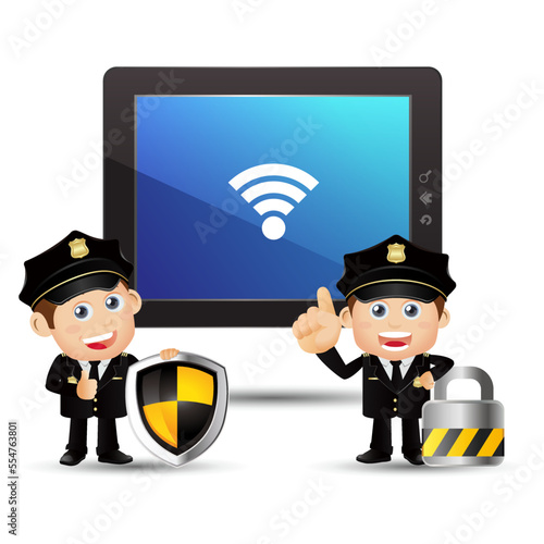 set of policeman characters in different poses