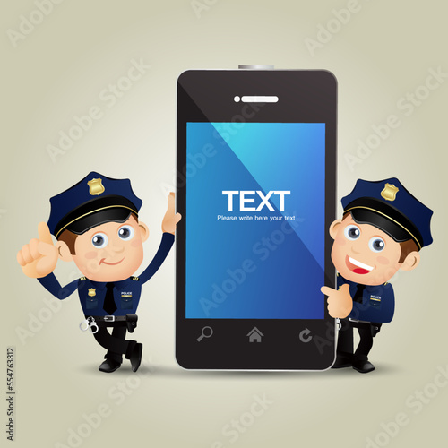 set of policeman characters in different poses