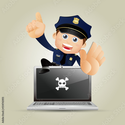 set of policeman characters in different poses