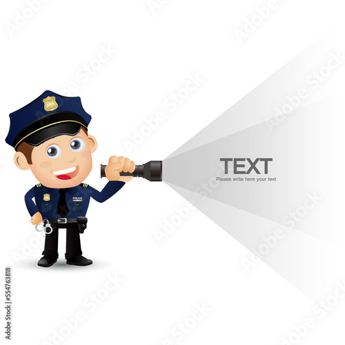 Cute policeman with different poses