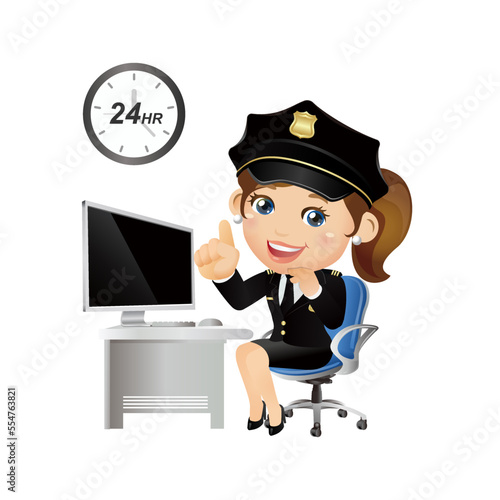 Cute policeman with different poses