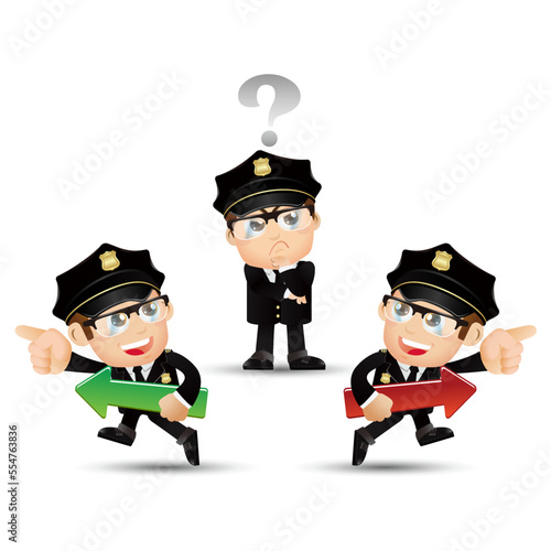 set of policeman characters in different poses