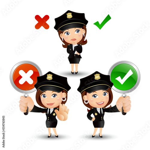 Cute policeman with different poses
