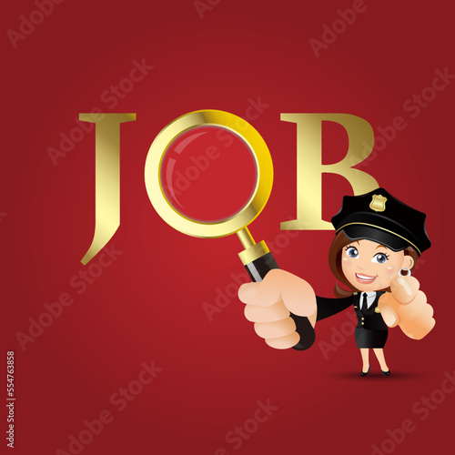 set of policeman characters in different poses