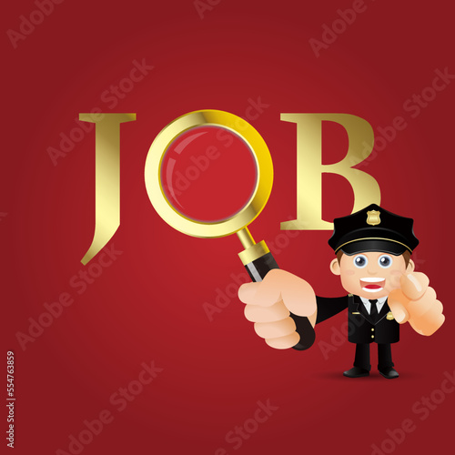 set of policeman characters in different poses