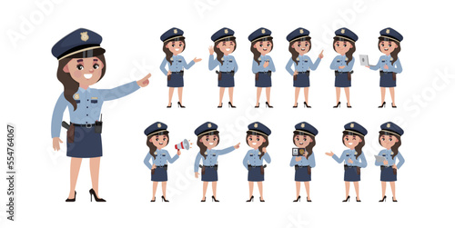 Cute policeman with different poses