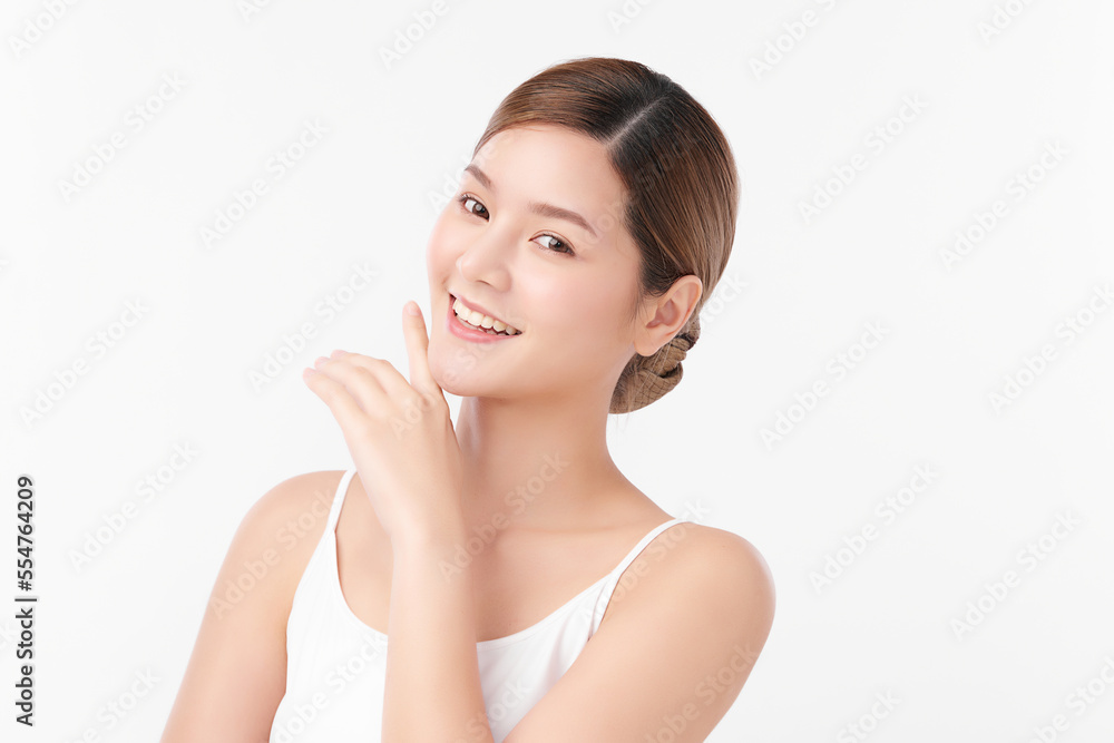 Beautiful young asian woman with clean fresh skin on white background, Face care, Facial treatment, Cosmetology, beauty and spa, Asian women portrait. Beautiful young asian woman with clean fresh skin on white background, Face care, Facial treatment, Cosmetology, beauty and spa, Asian women portrait.
