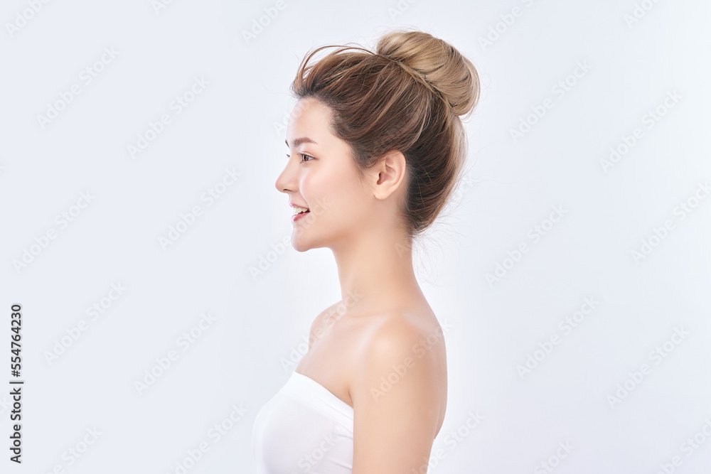 Beautiful young asian woman with clean fresh skin on white background, Face care, Facial treatment, Cosmetology, beauty and spa, Asian women portrait. Beautiful young asian woman with clean fresh skin on white background, Face care, Facial treatment, Cosmetology, beauty and spa, Asian women portrait.